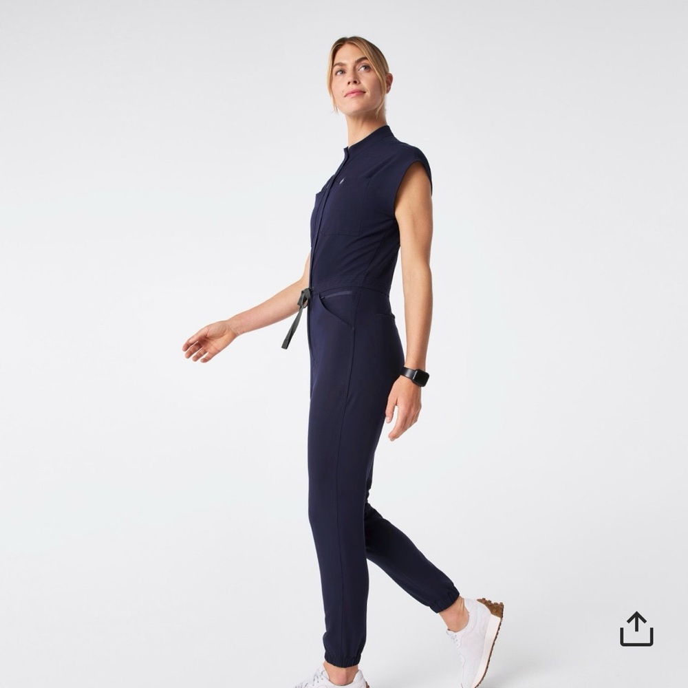 Figs Dark Blue Sleeveless Jumpsuit